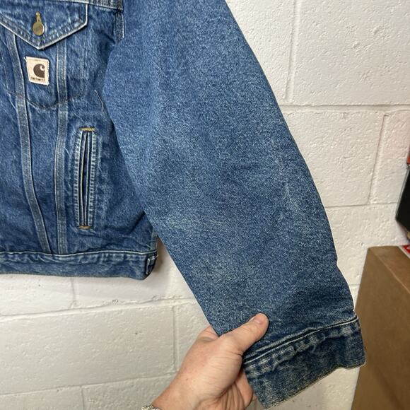 Vintage Carhartt Blanket-Lined Trucker Jacket “Darkstone” J11 - Picture 7 of 12